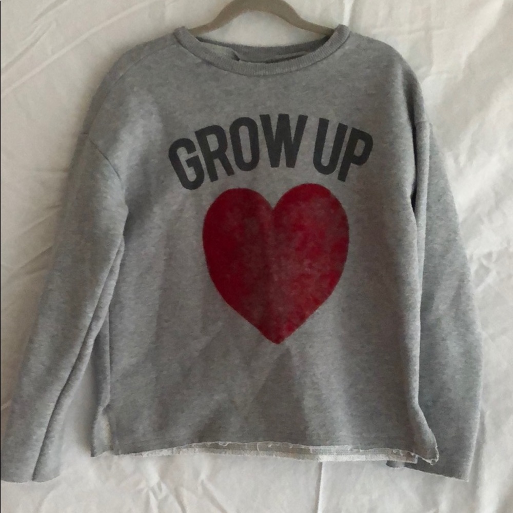 Zara girls raw edged sweatshirt